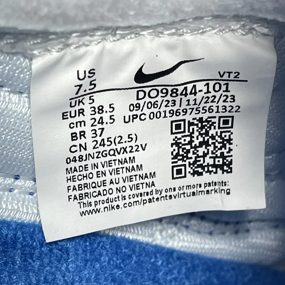 Nike Air Max 1 '86 OG Big Bubble Royal Blue DO9844 101 Size 7.5 Women White